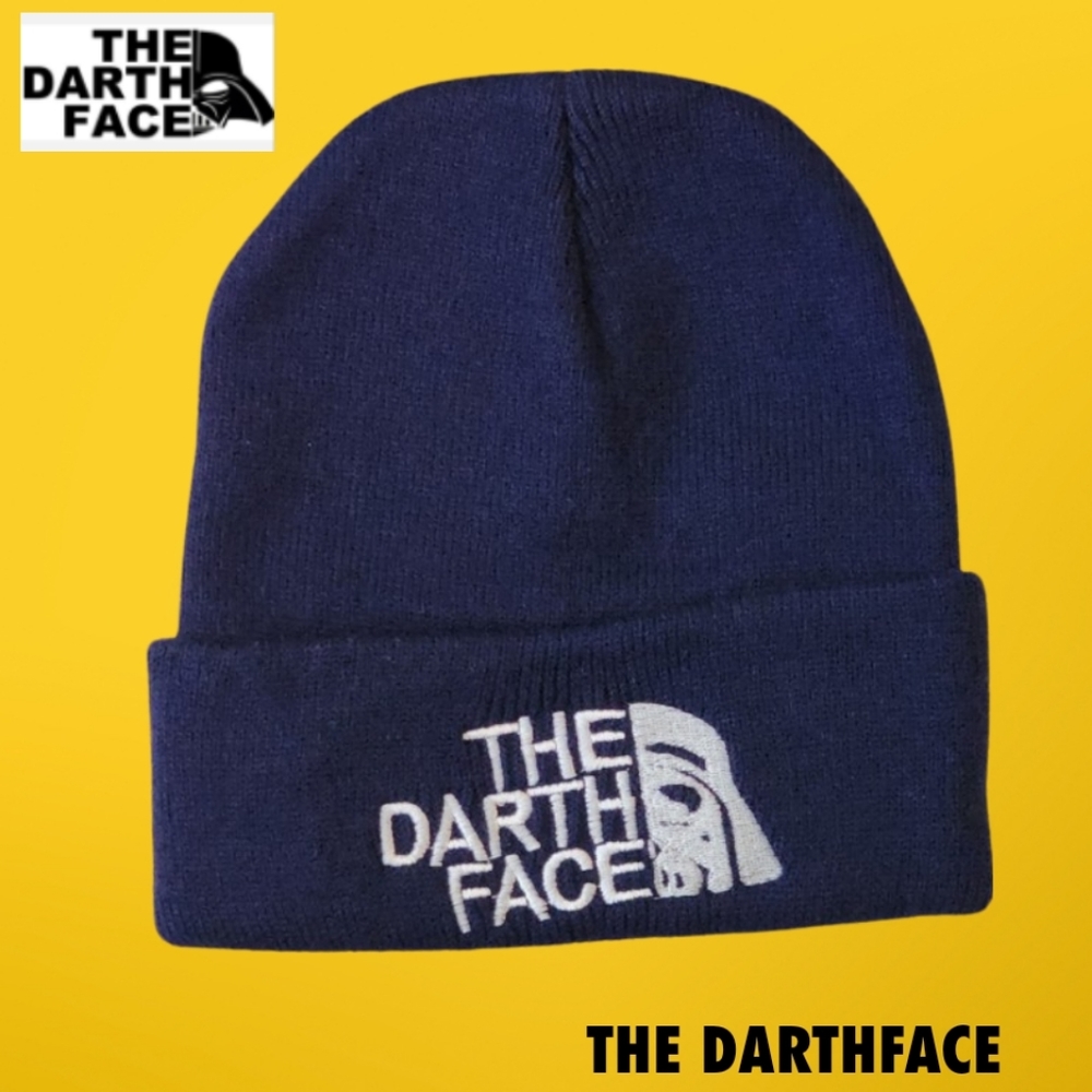 The Darth Face Hat New Beanie Navy Blue Men's Black Star North Wars New!